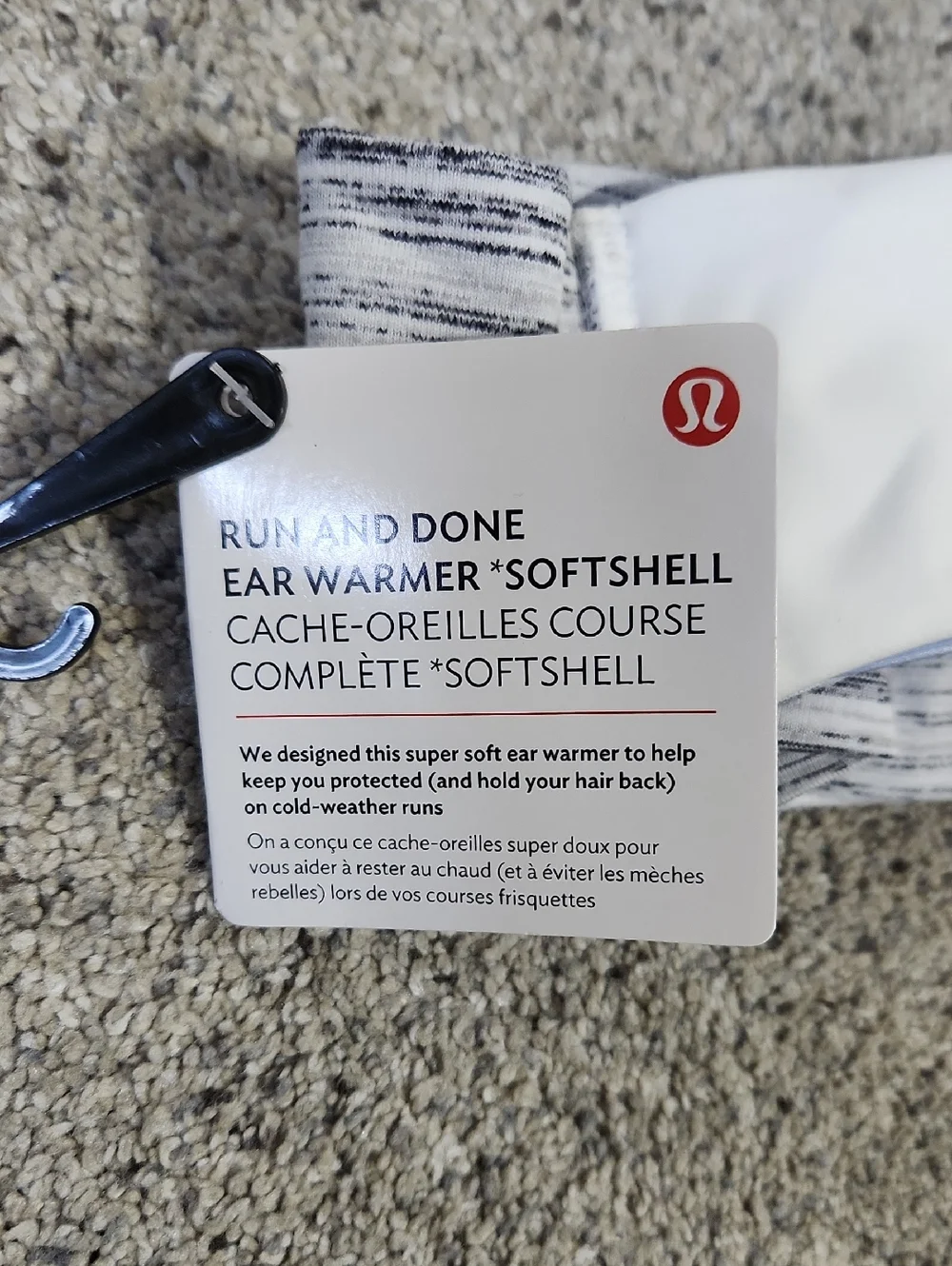 New Lululemon Run And Done Ear Warmer (Softshell) Space Dye Camo White Silver